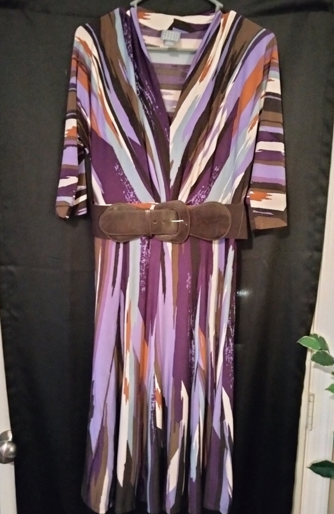 Beautiful size 8 silk women's dress with belt attachment